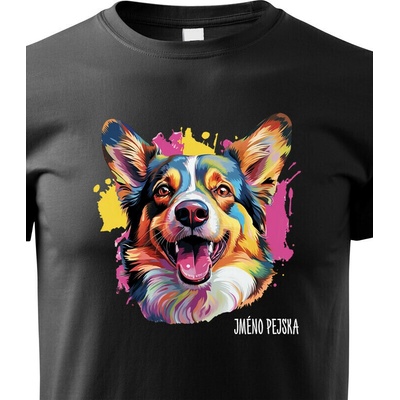 Dětské tričko Welsh Corgi Cardigan Černá Canvas tričko 2440