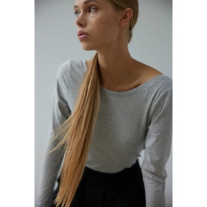 Muuv Muuv. блуза с дълги ръкави дамска от памук с еластан BACK EN ROUTE (longsleeve.BACKENROUTE)