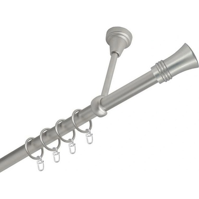 OK-GarnýžeCZ Garnýž kovová jednořadá 16mm Capri satina 230 cm do stropu / kroužky s háčkem