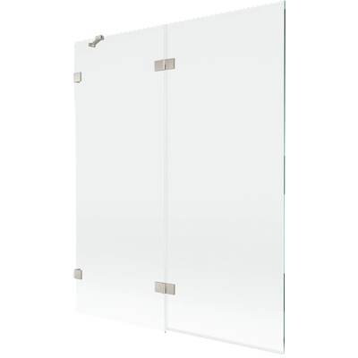 Mexen Lunar параван за вана, двукрилен, ляв, 140 x 150 см, прозрачен, матиран никел - 897-140-100-97-00-L (897-140-100-97-00-L)