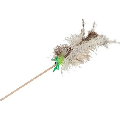 O'lala Pets vábnička s pštrosím peřím a rolničkou 70 cm