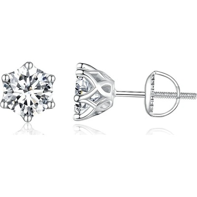P&J Jewellery stříbrné moissanitové náušnice Comitas SME19
