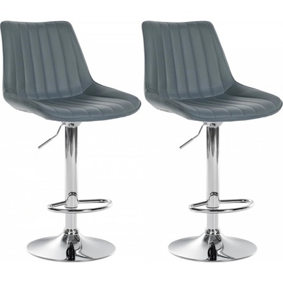 Design-Shop Toni koženka Sivá / chróm 2 ks