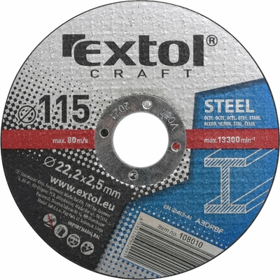 kotúče rezné na kov, 5ks, 115x2,5x22,2mm, EXTOL CRAFT