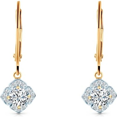 SAVICKI Náušnice dvojfarebné zlato, laboratórne diamanty B-K-K0773-00164-585-ZB