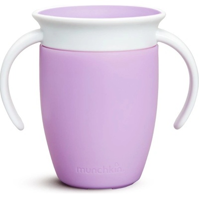 Munchkin juniorský netekoucí hrneček 360°s oušky 207 ml fialová