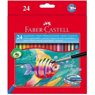 Faber-Castell Акварелни моливи, 24 цвята, с включена четка (1015130001)
