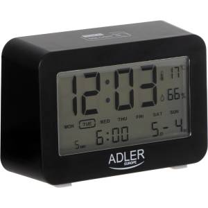 Adler Будилник с часовник Adler AD 1196, USB, 2xaa, черен (AD 1196 black) Будилник