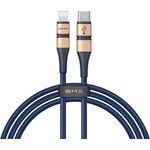Baseus MFI сертифициран USB-C към Lightning кабел за Apple устройства с Lightning  орт (120 см) - Baseus BMX Double-Deck USB-C to Lightning Cable PD 18W (син) (CATLSJ-AV3)