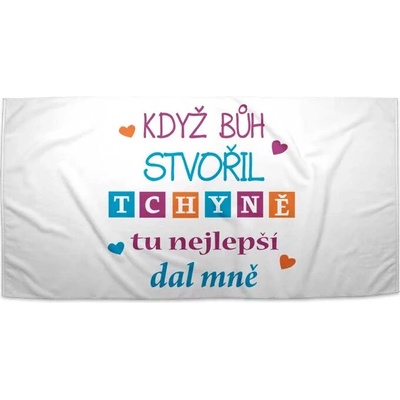 SABLIO Ručník - Když Bůh stvořil tchýně tu nejlepší dal mně 50x100 cm