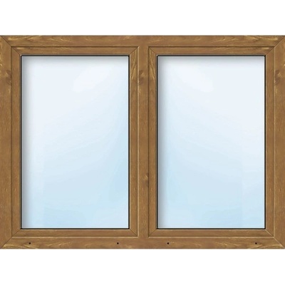 ARON Plastové okno dvojkrídlové Basic biele/zlatý dub 1200 x 1400 mm DIN ľavé