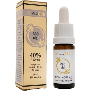 zlatéCBD.sk Ultra zlatý CBD Olej 40% Full spectrum 10 ml