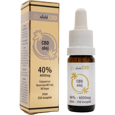 zlatéCBD.sk Ultra zlatý CBD Olej 40% Full spectrum 10 ml