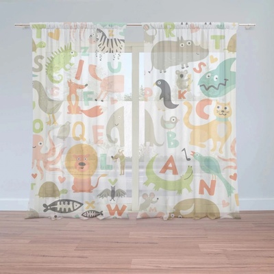 Záclony Zoo abeceda: 2 ks - 150x250 cm - Sablio