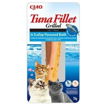 INABA Cat Grilled Tuna Fillet vo vývare z hrebenatky 15 g