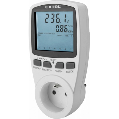 Merač príkonu a spotreby, max. 3680W, meranie: W/Wh/A/V/Hz