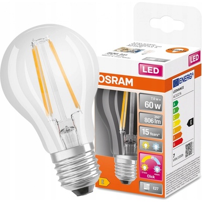 Osram LED žiarovka CLA60 ACTIVE/RELAX 7 W E27 Filament studená/teplá biela