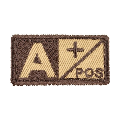 MILITARY RANGE Nášivka krvná skupina A POZ VELCRO PIESKOVÁ