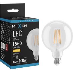 Mexen Vintis LED лампа филамент E27, G125, 12W, Топла - 2700K, 1560 lm, прозрачна - L158-E27-1227-00 (L158-E27-1227-00)