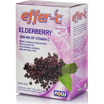 NOW Хранителна добавка Черен бъз сашета, Now Foods Effer C Elderberry Nutritional Supplement