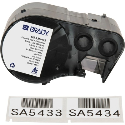 Brady M5-125-492 / 170901, 44.45 mm, Polyester, čierna tlač / biely podklad