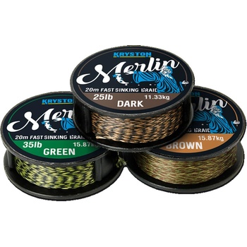 Kryston šnúra Merlin Fast Sinking Braid Zelená 20m 35lb