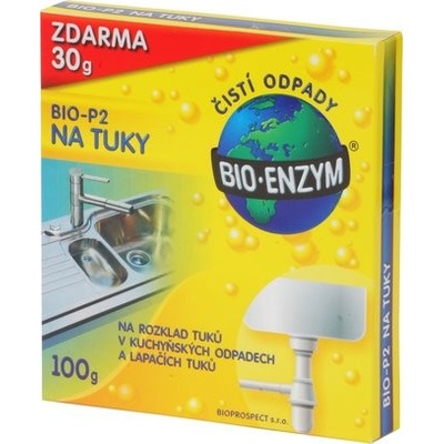 Bio-Enzym Bio-P2 biologický přípravek rozkládá tuky v odpadních trubkách 100 g