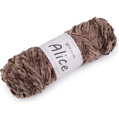 Pletací žinylková příze Alice 100 g Varianta: 22 béžová tmavá, Balení: 1 ks 57855/147357/273334