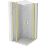 Mexen Mist L Duo отваряема душ кабина 120 x 120 см, прозрачна, златиста четкана - 8A4L-120-120-55-00 (8A4L-120-120-55-00)