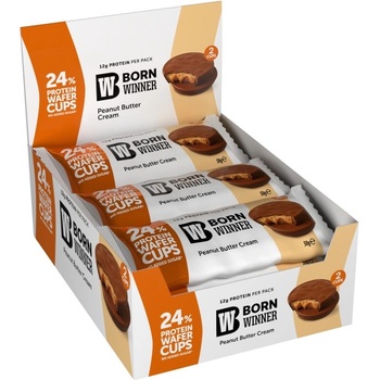 Born Winner Protein Wafer Cups | No Added Sugar [15 x 50 грама] Лешник с какаов крем