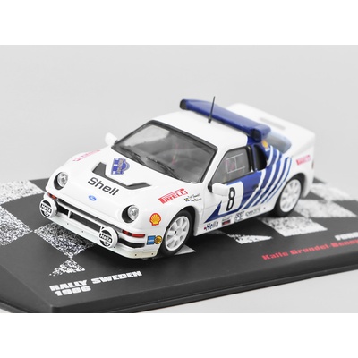 DeAgostini Ford RS 200 8 Rally Sweden 1986 K. Grundel / B. Melander Rallye automobily polský časopis s modelem 41 1:43