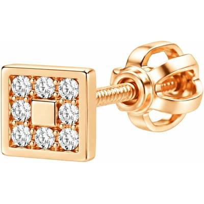 Zlaton Náušnice růžové zlato čtverec osazené zirkony 0.50cm 0.50g N27082604154