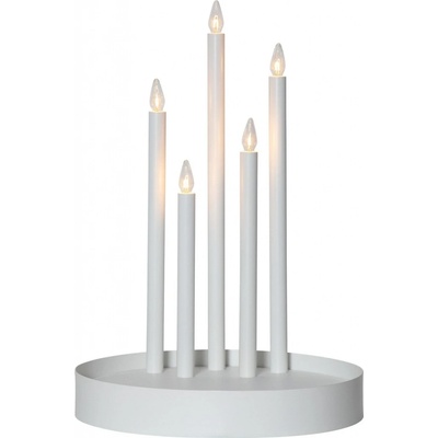 Star trading LED adventní kovový svícen Deco 5x LED 46xP.32 cm bílý