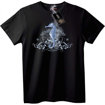 NOONEBRAND Тениска с морско конче - L, Black