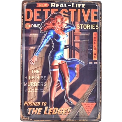 Ceduľa Detective Stories - Girl Plechová tabuľa