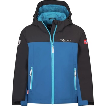 TROLLKIDS Детско водоустойчиво яке Trollkids Kid's Telemark Jacket Waterproof jacket - Alpine Blue / Black / Pool Blue - размер 152 (EU) (703-3032-1318)