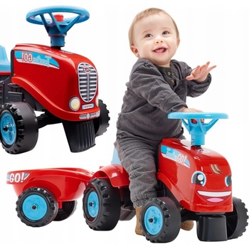 Falk traktor Go Farm červené s volantem a valníkem
