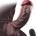 SuperLove Curved G-Spot Vibrating Liquid Silicone Dildo with Remote Brown