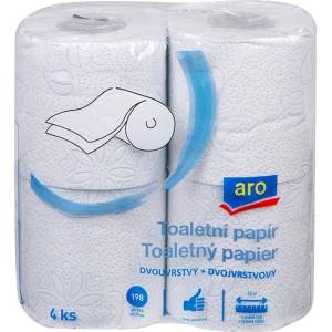 aro Тоалетна хартия aro синя, двуслойна, 23 м, 16 x 4 бр