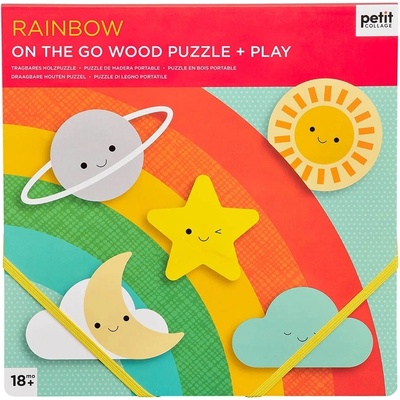 Petitcollage robustní dřevěné puzzle Rainbow