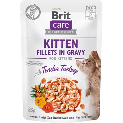 Brit Care Cat Kitten Fillets in Gravy Tender Turkey 85 g – Zboží Mobilmania