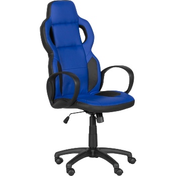 Bittel Геймърски стол Carmen 7510, До 130 кг, Еко кожа, Регулиране на люлеенето, Полипропиленови колелца, Черен/син