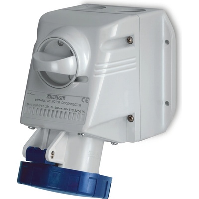 SCAME Промишлен контакт с ключ 0/I 2P+Е 16A IP66 серия Optima модел Combi (518.1653TS)