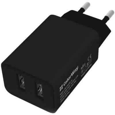 ColorWay Зарядно, USB, 10W, 2.1A - ColorWay (CW-CHS015-BK) - Черно (CW-CHS015-BK)