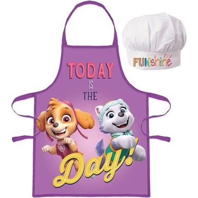 KupMa Fialová zástěra Paw Patrol s kuchařskou čepicí