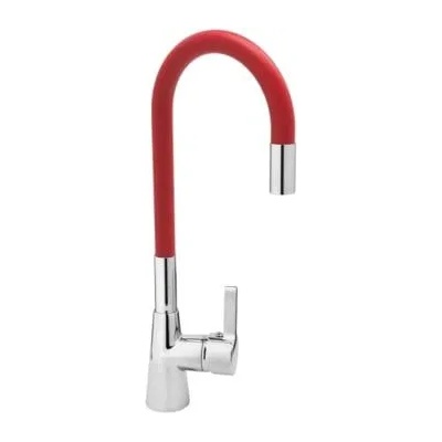 Кухненски смесител с гъвкава лебедка (чучур) fala, червен (euro 75707)
