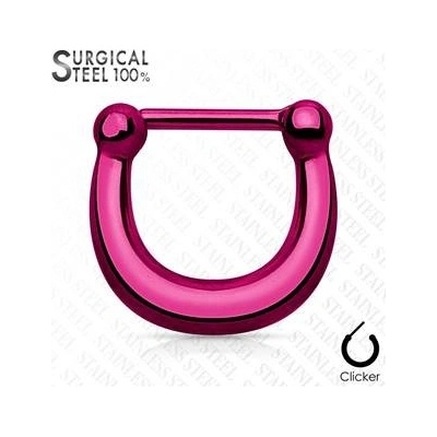 Šperky4U ocelový piercing do nosu septum fialový NS0022