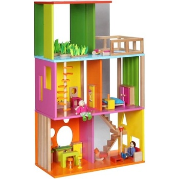 Classic World Модерна дървена къща за кукли