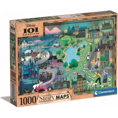 Clementoni Story Maps 101 dalmatinů 1000 dielov