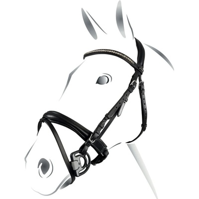 Equestro Uzdečka Crank so švédskym nánosníkom Čierna
